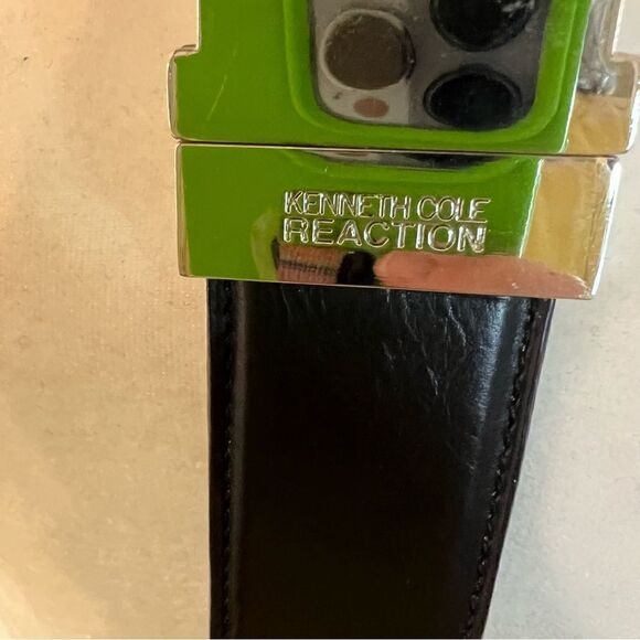 Kenneth Cole Reaction Belt Mens Brown Black Reversible Buckle Dress Size 36/90 - Picture 5 of 8